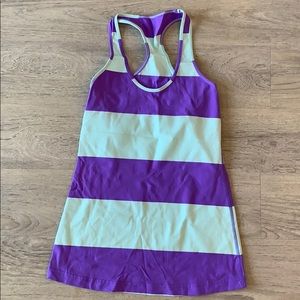 lululemon- Cool Racerback - purple & mint stripe 6